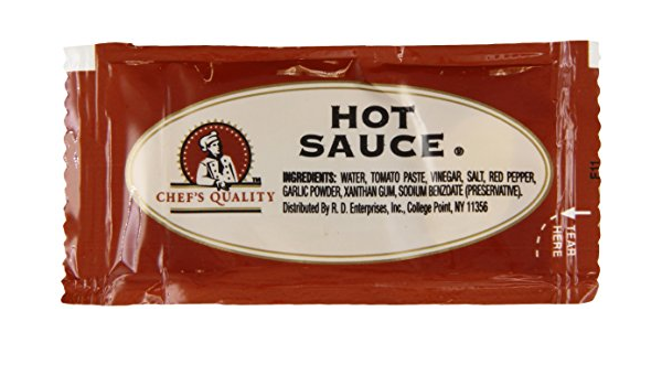 Chef's Quality - Hot Sauce Packets, 5.5 grams - 200 ct Box Unit
