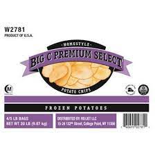 Frozen Big C - Premium Select Homestyle Potato Chips - 5 lbs Case