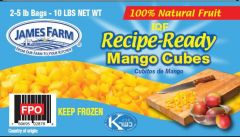 Frozen James Farm - IQF Diced Mango - 10 lbs Case
