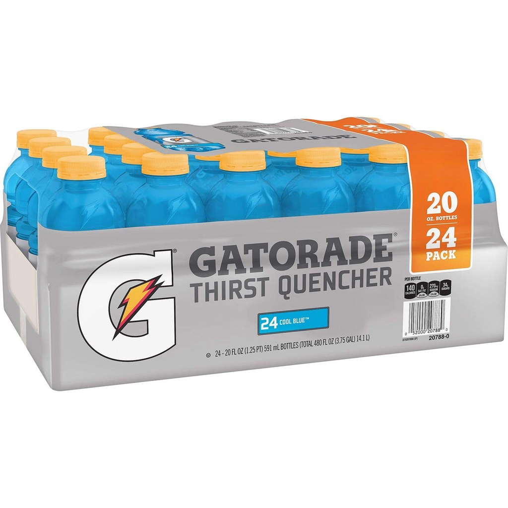 Gatorade - Cool Blue - 24/20 oz plastic bottles Case