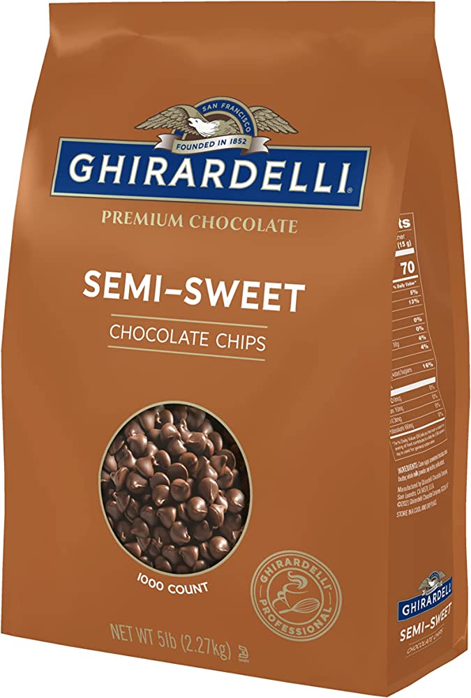 Ghiradelli- Semi-Sweet Chocolate Chips - 5lb/1000 ct Unit