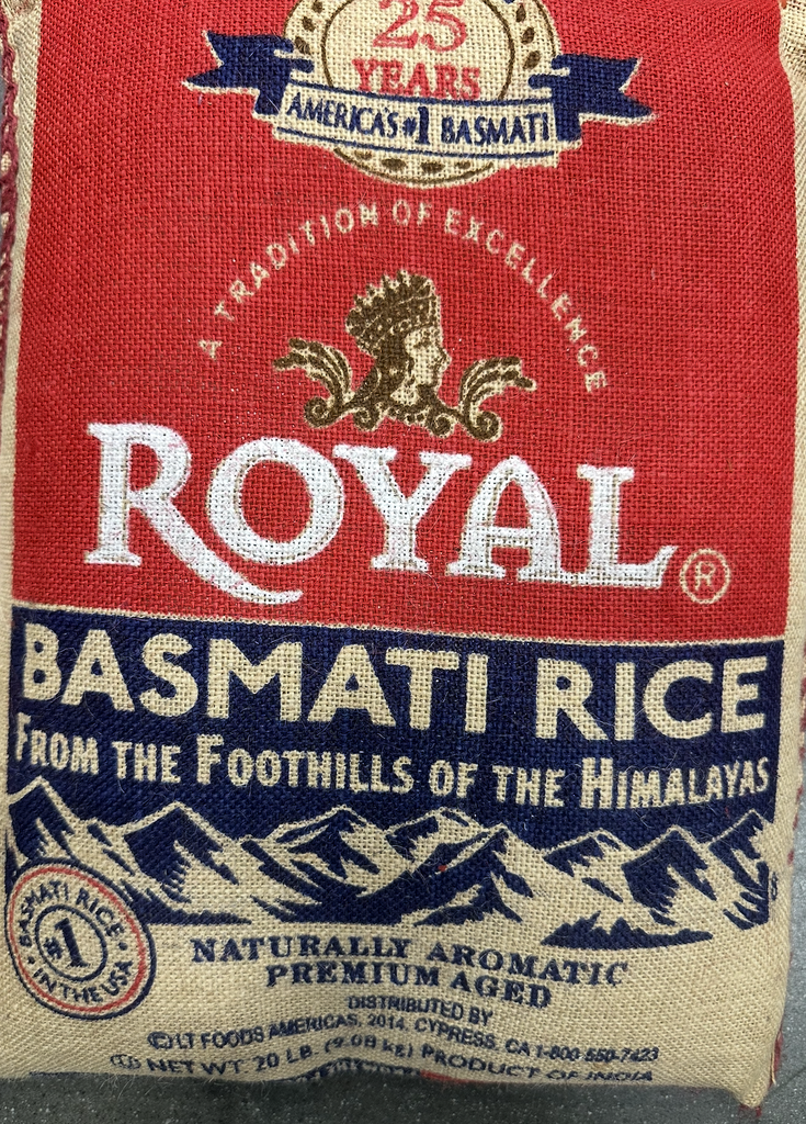 Royal - Basmati Rice - 20 lb Bag Case