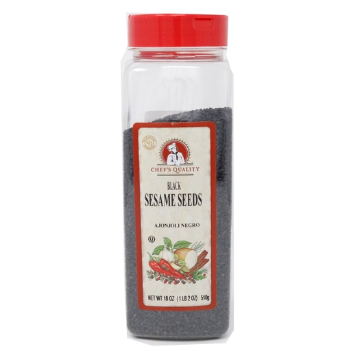 [802000 - 64555 - 76069557520] Chef's Quality - Black Sesame Seeds - 1 lb Unit