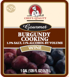 [2501 - 2030023 - 76069501892] Chef's Quality - Burgundy Cooking Wine - gallon Case