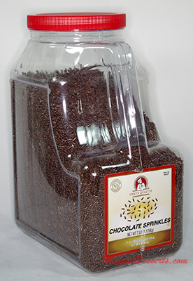 [727 - 51222 - 76069500606] Chef's Quality - Chocolate Sprinkles - 7 lb Jar Unit
