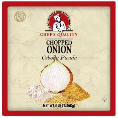 [803000 - 54573 - 76069557532] Chef's Quality - Chopped Onion - 3 lbs Unit