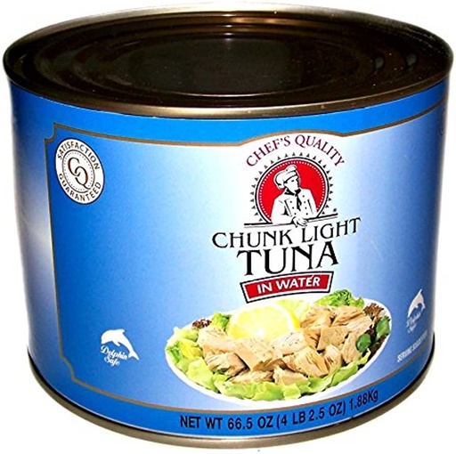 [416 - 33090 - 76069500016] Chef's Quality - Chunk Light Tuna in Water - 66.5 oz Can Case