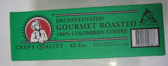 [2405 - 59589 - 76069500038] Chef's Quality - Columbian Decaffeinated Coffee - 42/2 oz Packet Unit