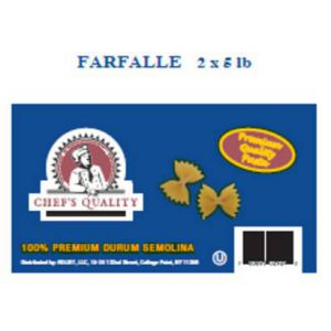 [326 - 31422 - 76069502924] Chef's Quality - Farfalle (Bowtie) Pasta - 2/5 lbs Unit