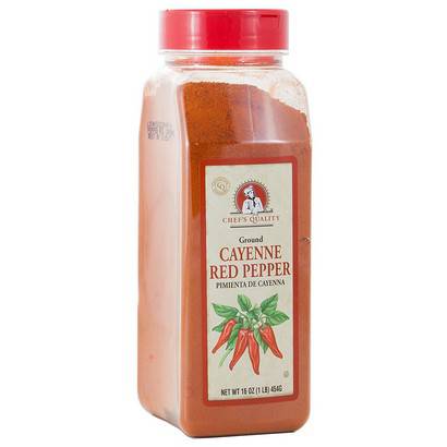 [815 - 41388 - 76069557296] Chef's Quality - Ground Cayenne Pepper - 1 lb Jar Unit