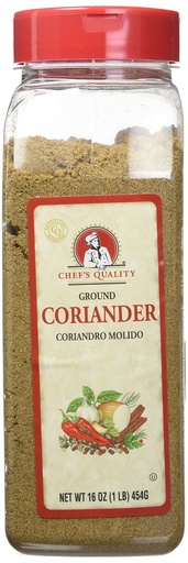 [923 - 36159 - 76069557423] Chef's Quality - Ground Coriander Seeds - 16 oz Case