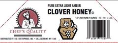 [701 - 2510025 - 76069501689] Chef's Quality - Honey in Bear Squeeze Bottle - 12/12 oz Unit