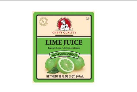 [1915 - 2010015 - 76069500507] Chef's Quality - Lime Juice - 32 oz Bottle Unit
