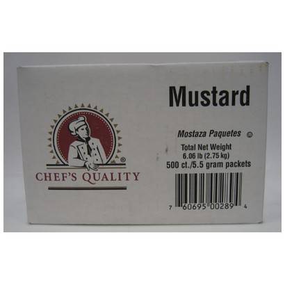 [2401 - 32566 - 76069500289] Chef's Quality - Mustard Packets, 5.5 grams - 500 ct Unit