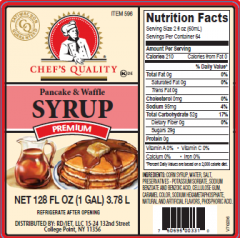 [1009 - 55524 - 76069500331] Chef's Quality - Pancake and Waffle Syrup - gallon Case