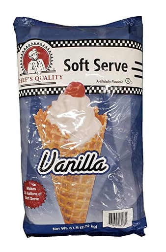 [817000 - 2500081 - 76069503263] Chef's Quality - Vanilla Soft Serve Mix - 6 lbs Unit