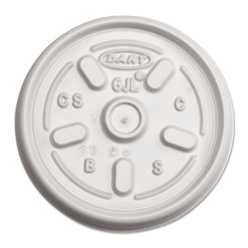 [1608 - 30943 - 4159420031] Dart - 6JL - White Vented Lid - 1000/6 oz Case