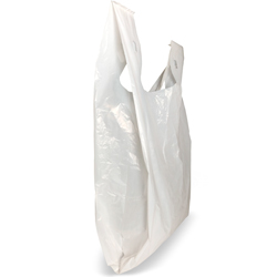 [2703 - 12396 - 6196512396] Extra Large White T-Shirt Plastic Bags, 15x7x26 - 500 ct Pack Unit