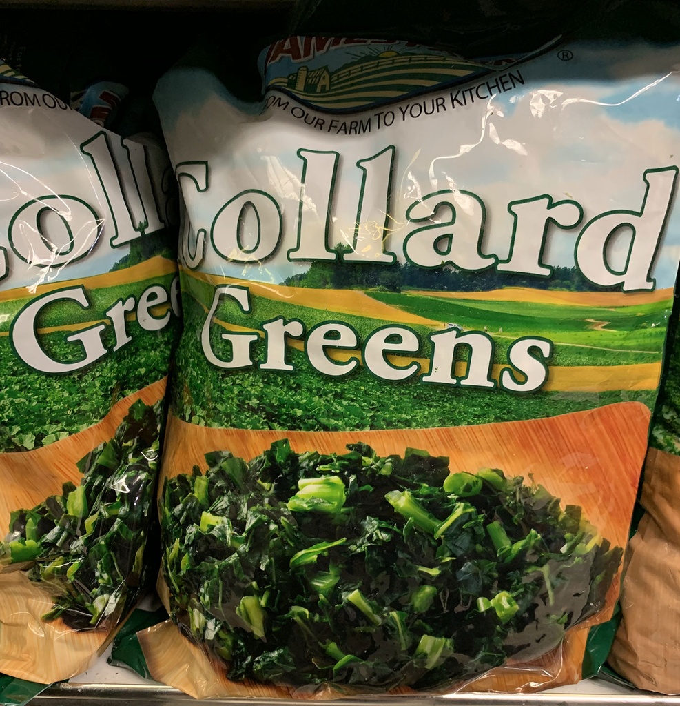 Frozen James Farm IQF Collard Greens 2 lbs Case MACH Foods