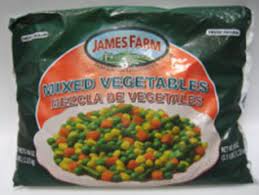[7185 - 86527 - 76069501542] Frozen James Farm - IQF Mixed Vegetables - 2.5 lbs Unit