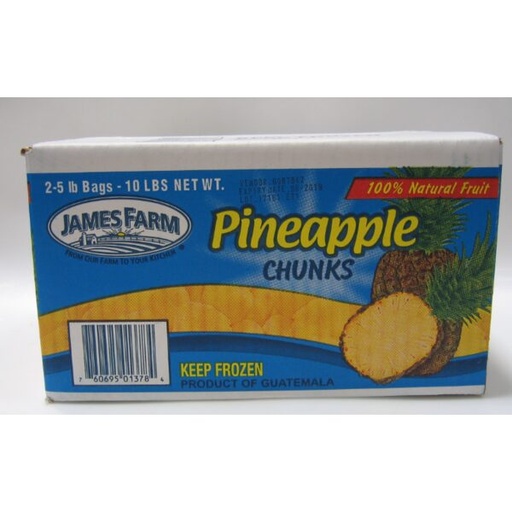 [7191 - 2350015 - 76069501378] Frozen James Farm - Pineapple Chunks - 2/5 lbs Unit