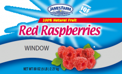 [7191 - 970006 - 76069501010] Frozen James Farm - Red Raspberries - 2/5 lbs Unit