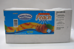 [7192 - 2350038 - 76069502273] Frozen James Farm - Sliced Peaches - 10 lb Tub Unit