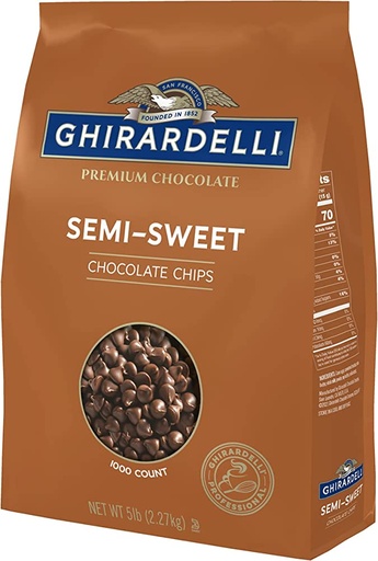 [8012 - 2050616 - 74759942059] Ghiradelli- Semi-Sweet Chocolate Chips - 5lb/1000 ct Unit