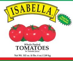 [202 - 860136 - 76069502532] Isabella - Whole Peeled Choice Tomatoes - #10 cans Case