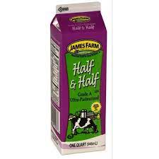 [6706 - 1530439 - 76069502992] James Farm - Half & Half - 64 oz Case