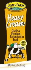 [6708 - 1530438 - 76069502990] James Farm - Heavy Cream, 40% - 64 oz Case