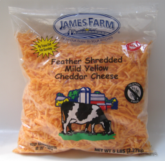 [6511 - 1440206 - 76069500864] James Farm - Shredded Mild Cheddar Cheese - 5 lbs Unit