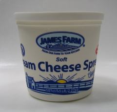 [6609 - 50461 - 76069500013] James Farm - Soft Cream Cheese - 5 lb Tub Unit
