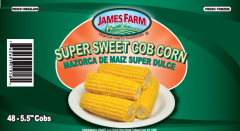 [7188 - 970073 - 76069501956] James Farm - Super Sweet Cob Corn, 5.5 inches - 48 ct Unit