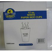 [2211 - 2070943 - 76069502853] Sunset - 12 oz White Hot Cups - 1000 ct Pack Case