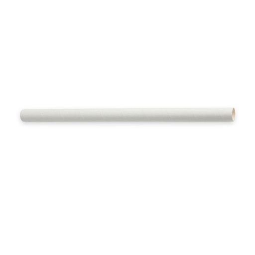 [717 - 1140076 - 76069504102] Sunset - 8.5" Paper Boba Straw, Unwrapped, White, 140 Ct Case