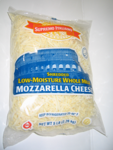 [6406 - 1440319 - 76069500450] Supremo Italiano - Shredded Whole Milk Mozzarella Cheese - 5 lbs Unit