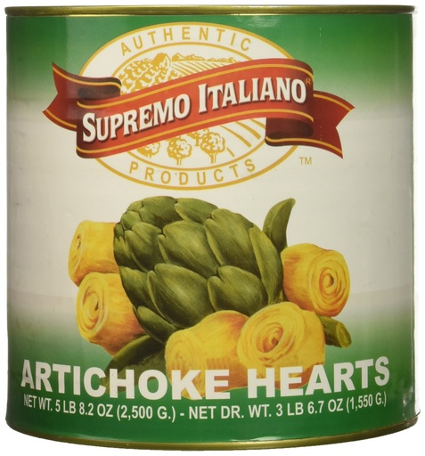 [314 - 50615 - 76069500020] Supremo Italiano - Whole Artichoke Hearts - 3 kg Case